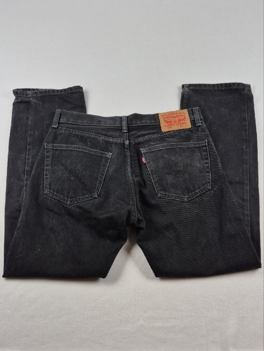Levis 505 Regular Fit Jeans Mens 32x32 Washed Black Faded Denim 00505-0260